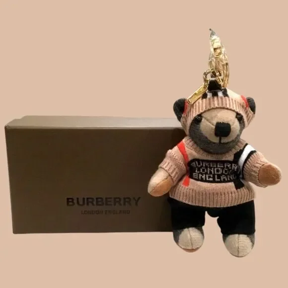 BURBERRY THOMAS SWEATER TEDDY BEAR KEYCHAIN CHARM